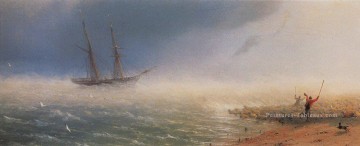  ivan peintre - Ivan Aivazovsky moutons qui forcé par la tempête à la mer Paysage marin